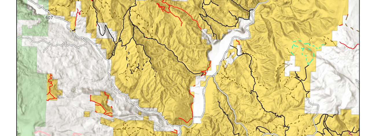 Map of public lands that remain closed for safety because of the Derby Fire.