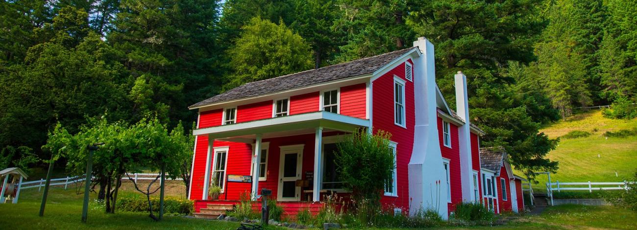 red building on rogue river ranch