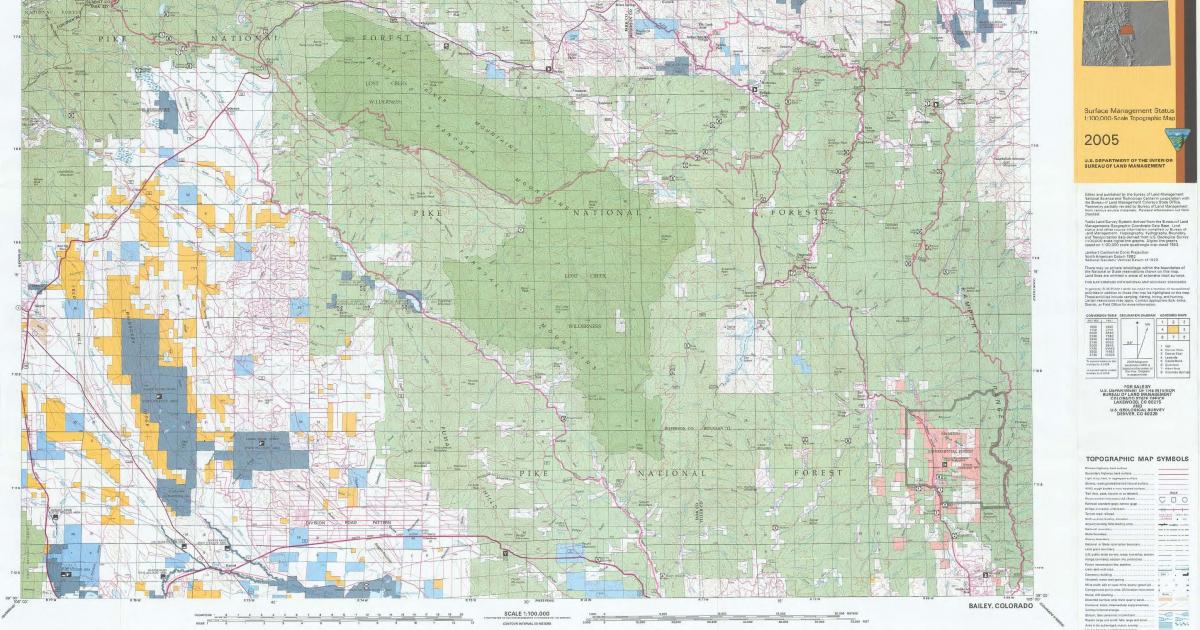 Co Surface Management Status Bailey Map Bureau Of Land Management 7559