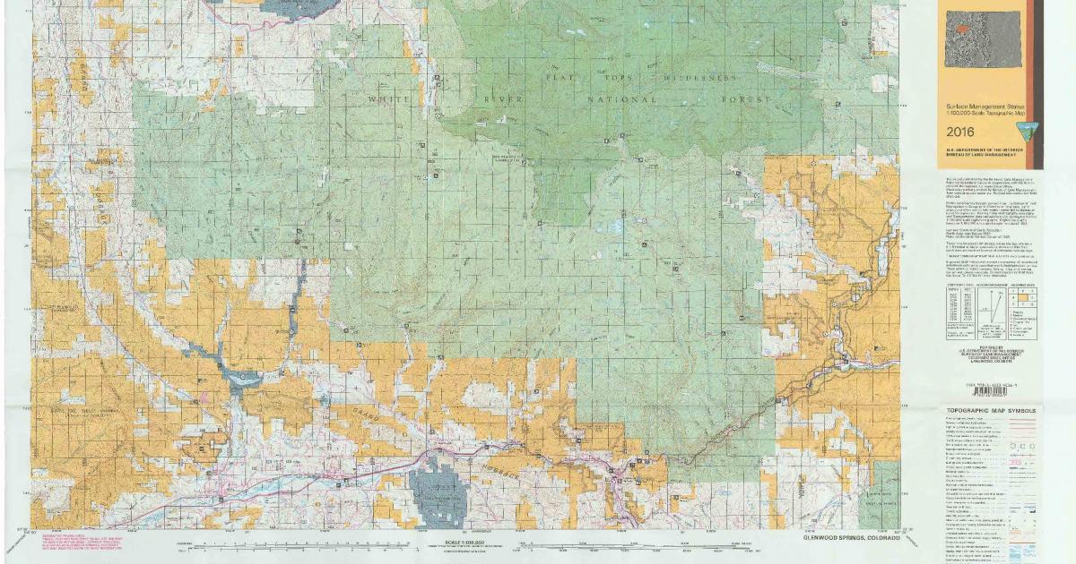 CO Surface Management Status Glenwood Springs Map Bureau Of Land   GlenwoodSprings 2016 