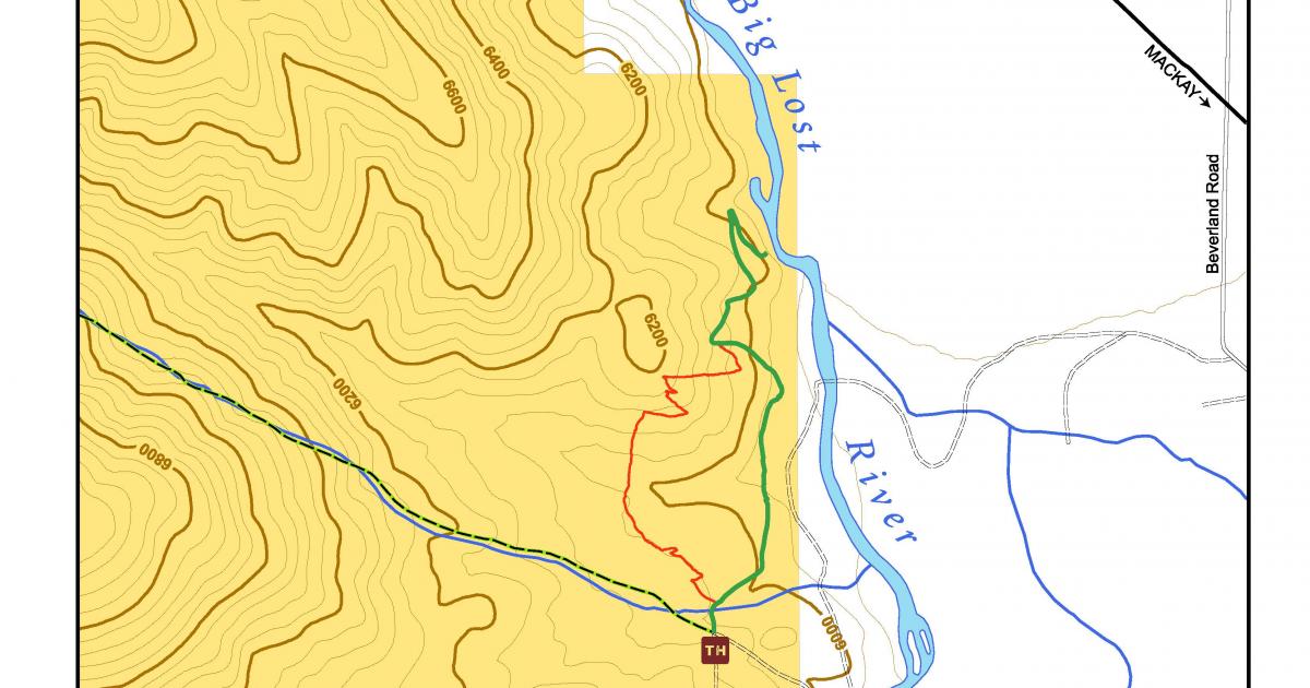 Big Lost River Access Trail Map Bureau Of Land Management 2763