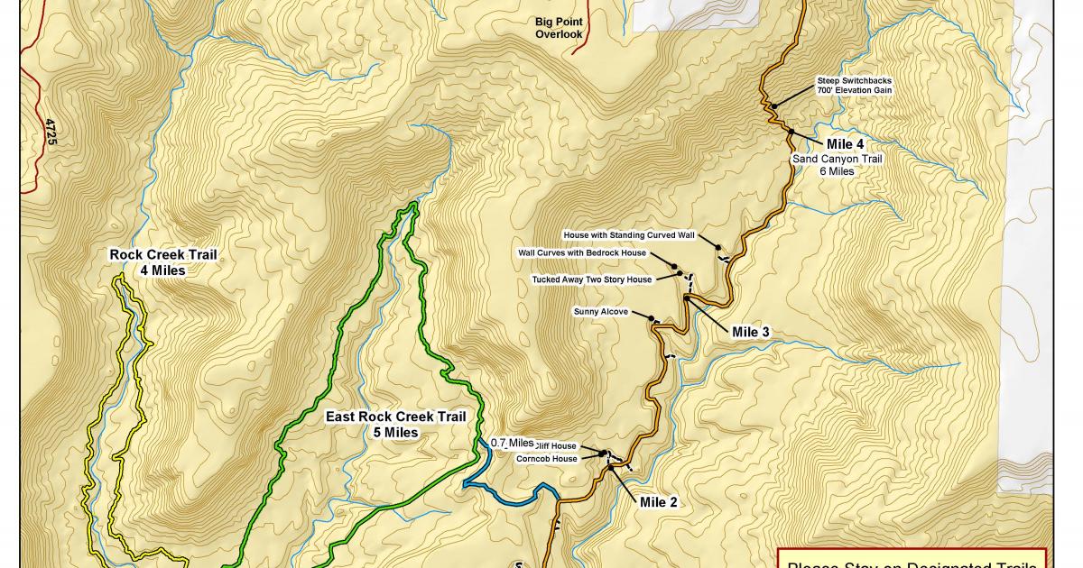 Sand Canyon and Rock Creek Trails Map Bureau of Land Management