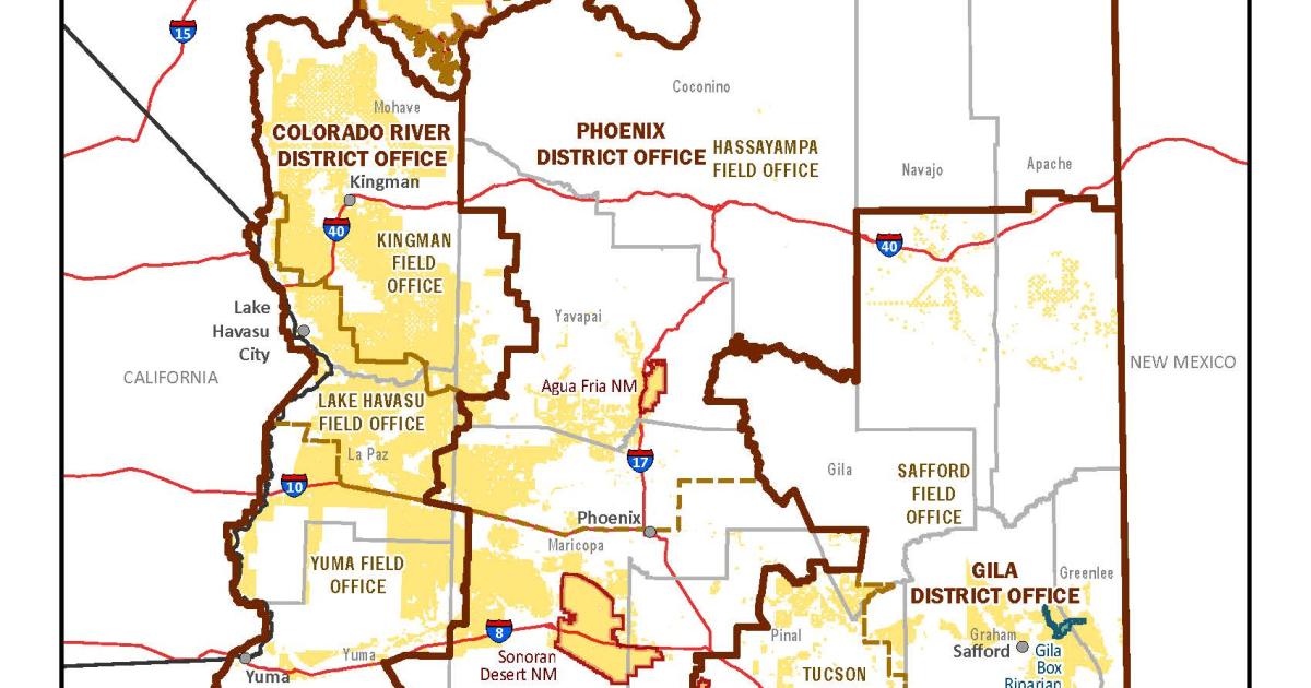 Blm Arizona Administrative Boundaries Bureau Of Land Management 9829