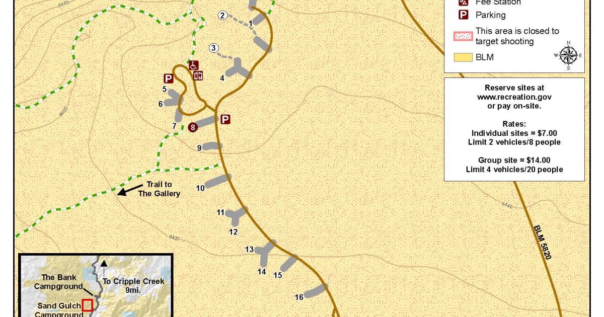 BLM CO RGFO Sand Gulch Campground Map | Bureau Of Land Management