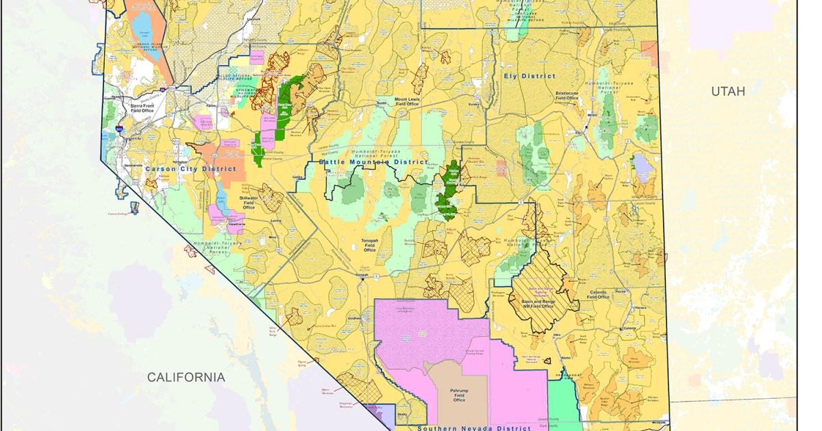 Nevada Surface Management Reference Map  Bureau of Land Management