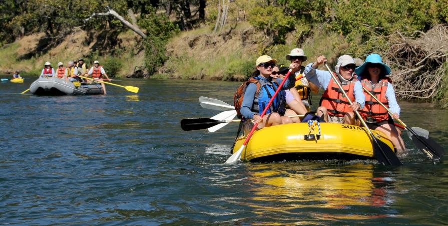 Northern California District RAC members take to the water in the Redding Field Office's Sacramento River Bend Area of Critical Environmental Concern to discuss management issues along 17 miles of public land river access, California, BLM Photo