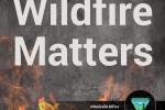 Logo reading "wildfire matters" featuring the BLM logo and flames