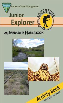 Thumbnail of cover of Junior Explorer workbook featuring a landscape photo of a river, a photo of a railroad track, and a hawk
