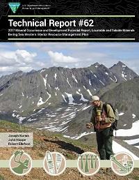 Bureau of Land Management (BLM) geologist John Hoppe examines rock outcrops in the Terra Cotta Mountains in the southeast portion of the Bering Sea–Western Interior Planning Area.