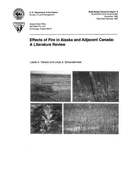 Effects of Fire in Alaska and Adjacent Canada: A Literature Review cover