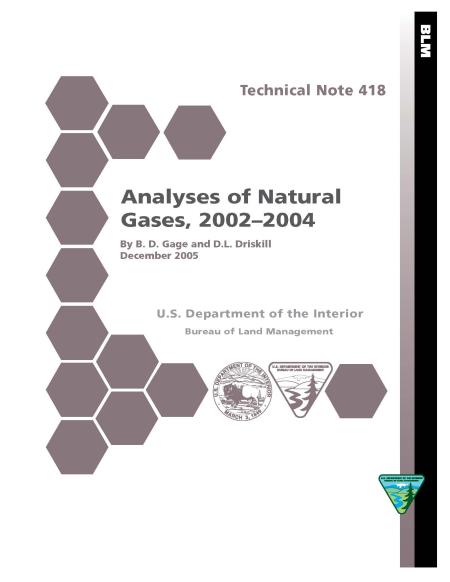 Analyses of Natural Gases, 2002-2004 cover