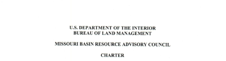 US Department of the Interior Bureau of Land Management Western Montana Resource Advisory Council Charter