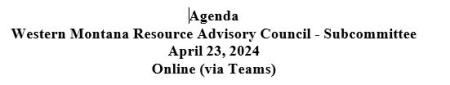 Agenda header for Madison River Subcommittee Meeting on 4/23/2024