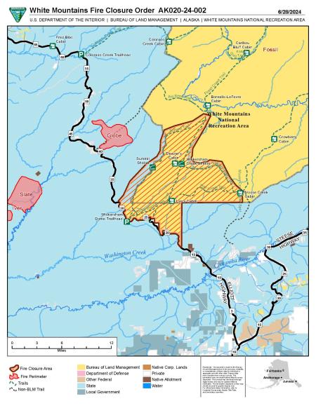 Map of fire closure in western WMNRA